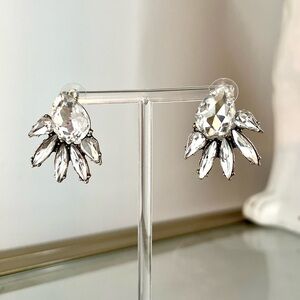 Large Gem Earrings Post Statement Retro Crystal